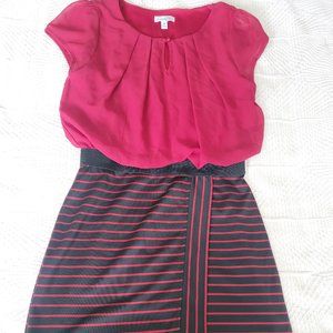 Speechless Black & Red Chiffon Dress